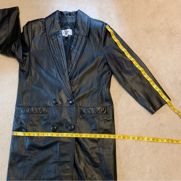 John Weitz Vintage Leather Trench Coat size Medium - Picture 6 of 10